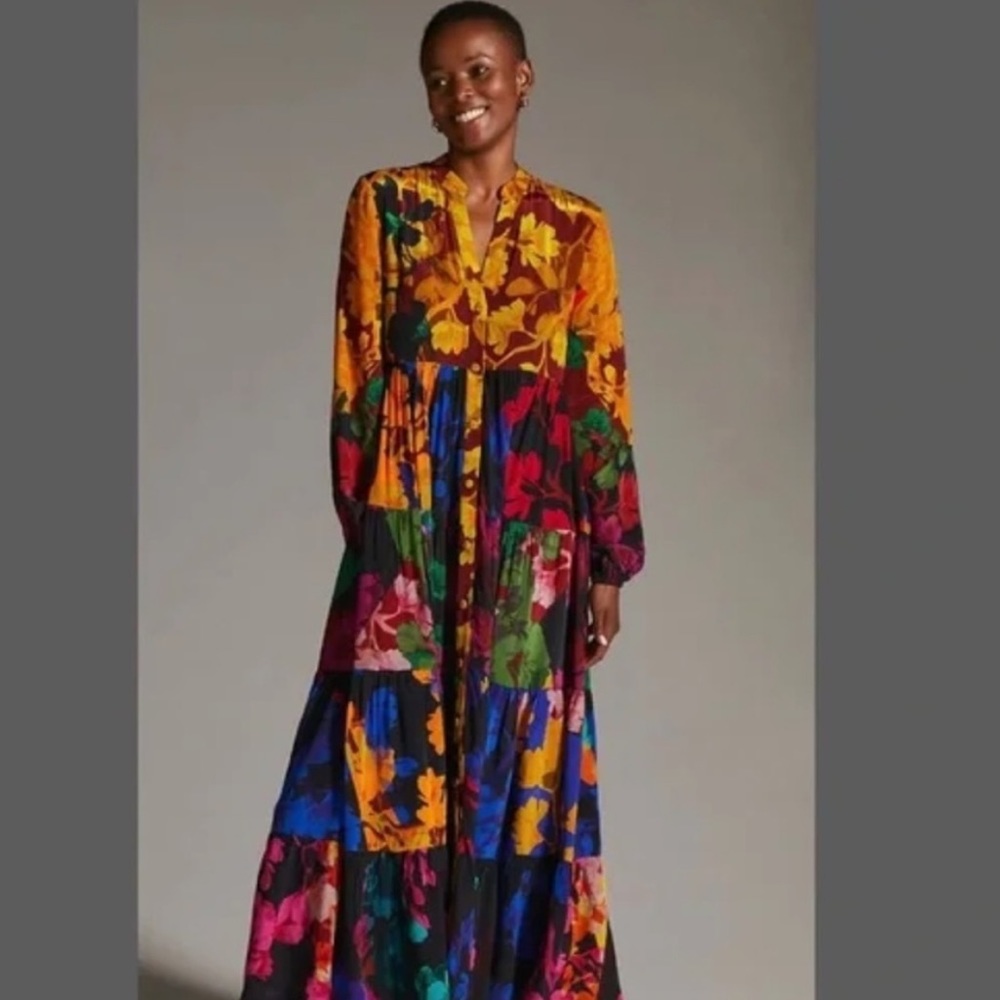 Anthropologie Siddhartha Bansal Button-Front Maxi Dress - Picture 5 of 14
